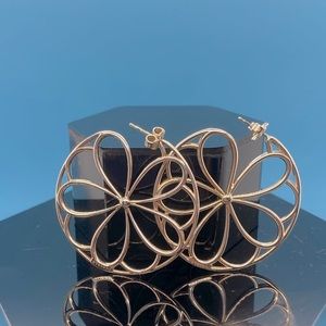 Tiffany & Co. Garden Flower Petal Large Hoop Earrings 1.5" Huge